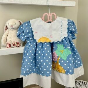 Vintage Toddler Spring Dress Polka Dot beach